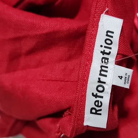 Reformation Mar linen midi dress Sz 4 NWOT - Picture 5 of 5